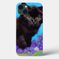 Van Gogh Cat and Flowers