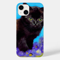Van Gogh Cat and Flowers