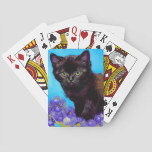 Van Gogh Cat and Flowers Playing Cards