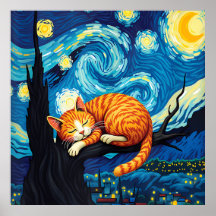 van Gogh Cat Art