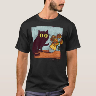 Van Gogh Cats And Flower T-Shirt