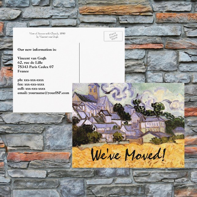 Van Gogh Church at Auvers, Change of Address Announcement Postcard (Creator Uploaded)