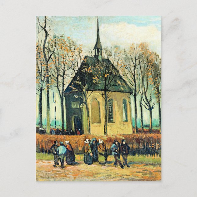 Van Gogh - Congregation, Reformed Church Postcard (Front)