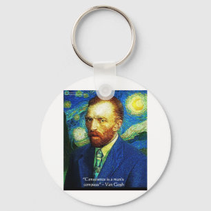 Van Gogh "Conscience Compass" Quote Gifts Tees Etc Key Ring