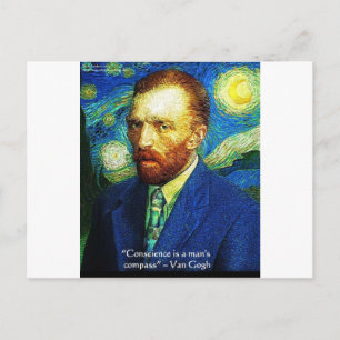 Van Gogh "Conscience Compass" Quote Gifts Tees Etc Postcard