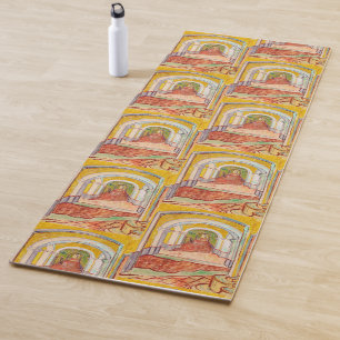 Van Gogh Corridor Asylum Yellow Impressionist Art Yoga Mat