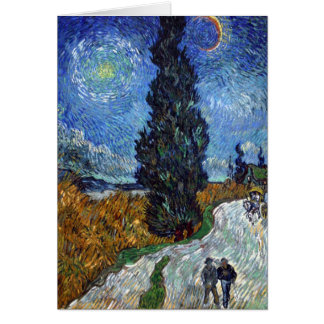 Van Gogh Country road in Provence by night