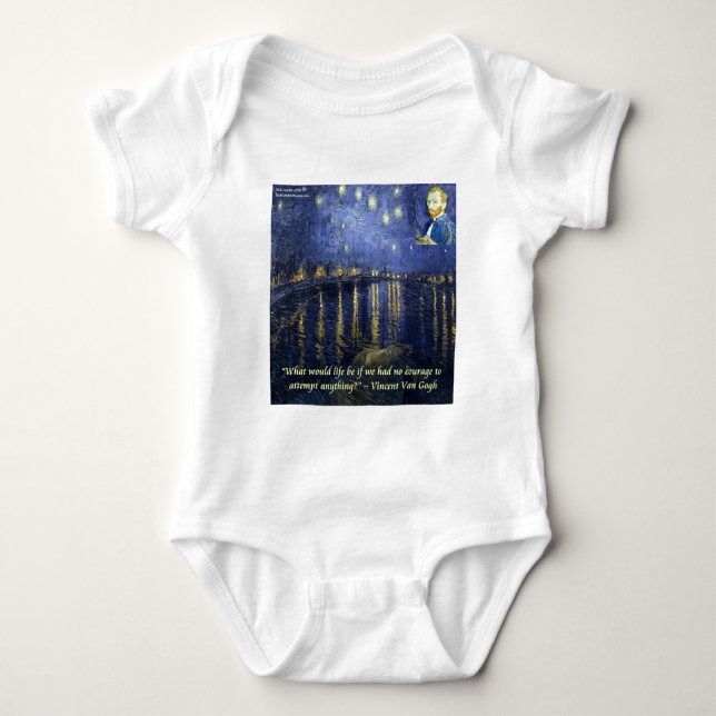 Van Gogh Courage Quote Baby Bodysuit (Front)