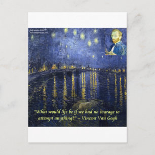 Van Gogh Courage Quote Postcard