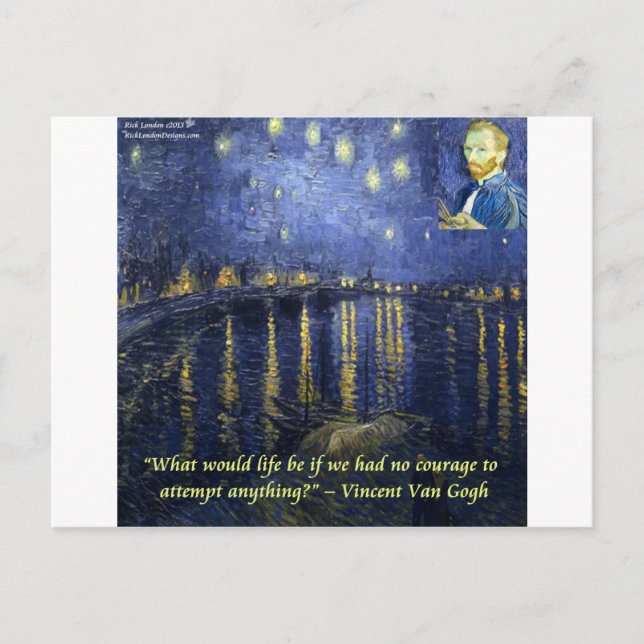 Van Gogh Courage Quote Postcard (Front)
