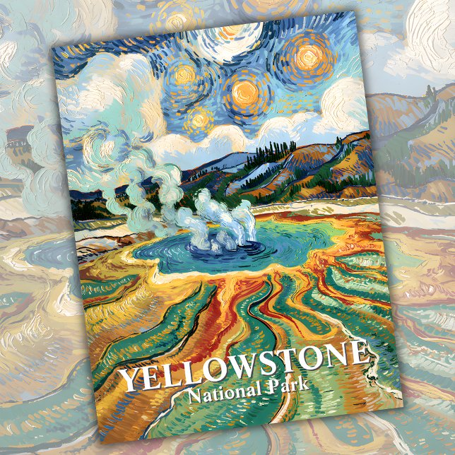 Van Gogh Custom Yellowstone National Park Travel Postcard (Van Gogh Custom Yellowstone National Park Travel Postcard)