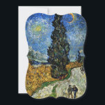 Van Gogh - Cypress against a Starry Sky Card<br><div class="desc">Van Gogh painting,  Cypress against a Starry Sky.</div>