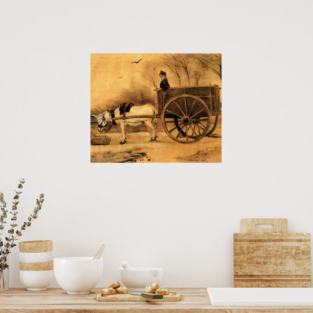 Van Gogh - Donkey and Cart Poster (Kitchen)