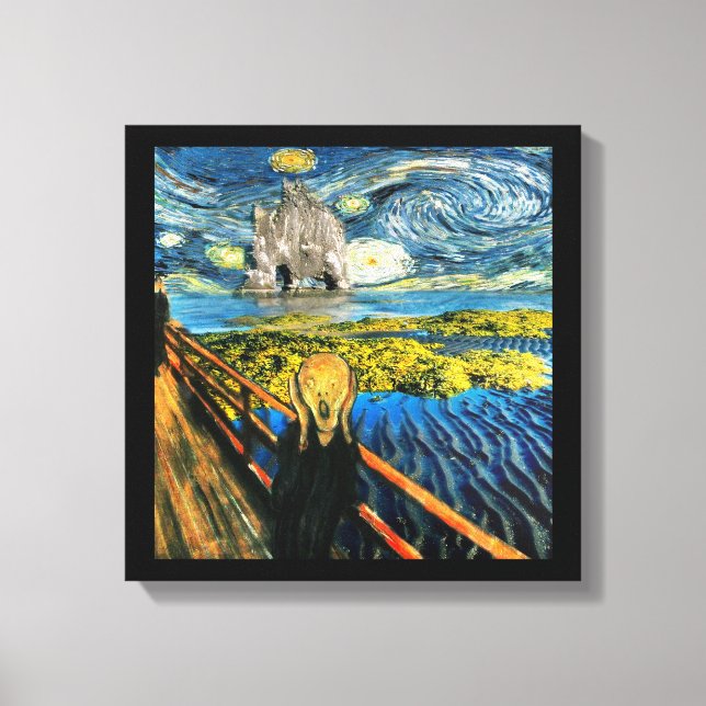 Van Gogh Edvard Meets Vincent Starry Night Canvas Print (Front)