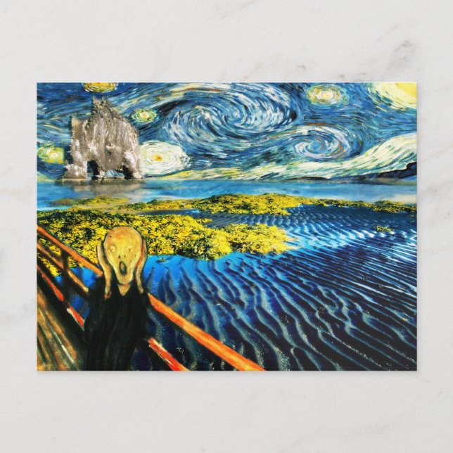 Van Gogh Edvard Meets Vincent Starry Night Postcard (Front)