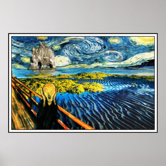 Van Gogh Edvard Meets Vincent Starry Night Poster (Front)