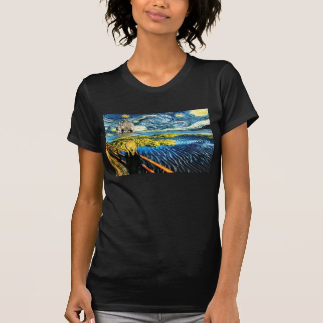 Van Gogh Edvard Meets Vincent Starry Night T-Shirt (Front)