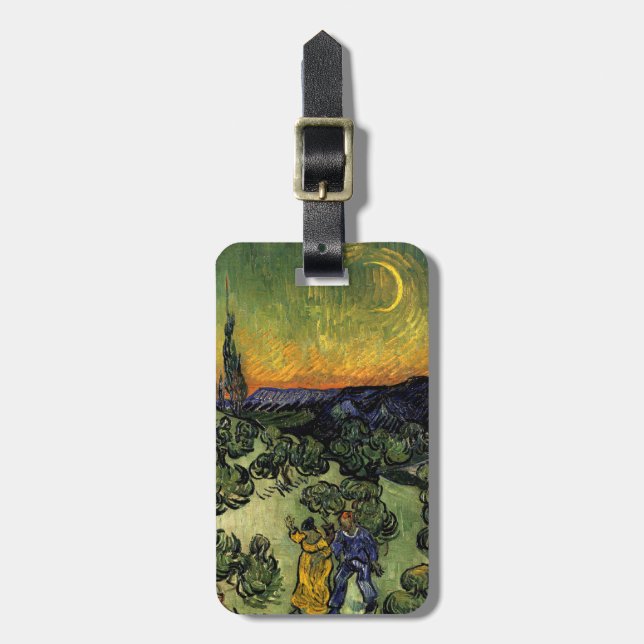 Van Gogh: Evening Promenade Luggage Tag (Front Vertical)