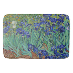 Van Gogh Famous Blue Irises Floral Oil Painting Bath Mat
