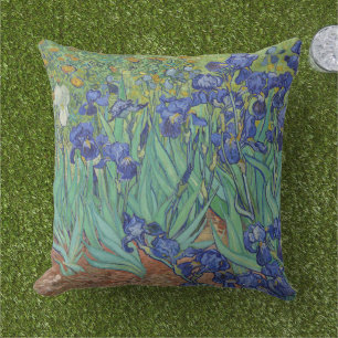Van Gogh Famous Blue Irises Floral Oil Painting Cushion