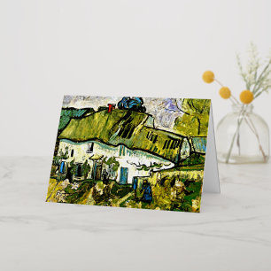 Van Gogh - Farmhouse with Two Figures Foil Greeting Card