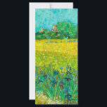 Van Gogh Field with Irises Near Arles Card<br><div class="desc">Card featuring Vincent van Gogh’s oil painting Field with Irises Near Arles (1888). Beautiful blue irises decorate the golden fields in Arles,  France. A marvellous gift for lovers of Post-Impressionism and Dutch art collectors!</div>