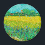 Van Gogh Field with Irises Near Arles Magnet<br><div class="desc">Magnet featuring Vincent van Gogh’s oil painting Field with Irises Near Arles (1888). Beautiful blue irises decorate the golden fields in Arles,  France. A marvellous gift for lovers of Post-Impressionism and Dutch art collectors!</div>