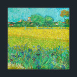 Van Gogh Field with Irises Near Arles Magnet<br><div class="desc">Magnet featuring Vincent van Gogh’s oil painting Field with Irises Near Arles (1888). Beautiful blue irises decorate the golden fields in Arles,  France. A marvellous gift for lovers of Post-Impressionism and Dutch art collectors!</div>