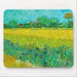 Van Gogh Field with Irises Near Arles Mouse Pad<br><div class="desc">Mouse Pad featuring Vincent van Gogh’s oil painting Field with Irises Near Arles (1888). Beautiful blue irises decorate the golden fields in Arles,  France. A marvellous gift for lovers of Post-Impressionism and Dutch art collectors!</div>