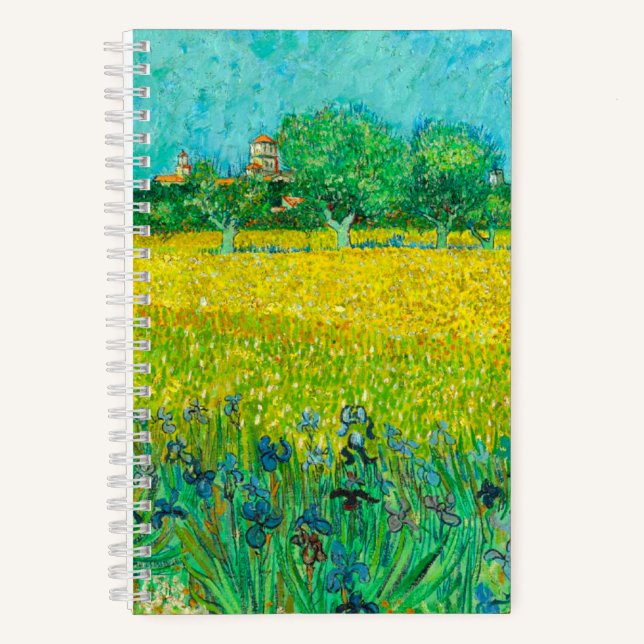 Van Gogh Field with Irises Near Arles Notebook (Front)