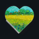 Van Gogh Field with Irises Near Arles Notebook<br><div class="desc">Notebook featuring Vincent van Gogh’s oil painting Field with Irises Near Arles (1888). Beautiful blue irises decorate the golden fields in Arles,  France. A marvellous gift for lovers of Post-Impressionism and Dutch art collectors!</div>