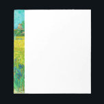 Van Gogh Field with Irises Near Arles Notepad<br><div class="desc">Notepad featuring Vincent van Gogh’s oil painting Field with Irises Near Arles (1888). Beautiful blue irises decorate the golden fields in Arles,  France. A marvellous gift for lovers of Post-Impressionism and Dutch art collectors!</div>