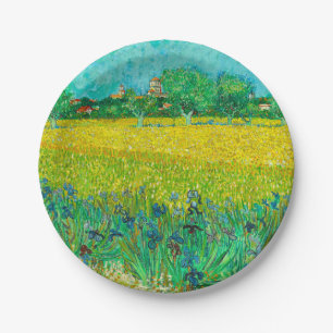 Van Gogh Field with Irises Near Arles Paper Plate