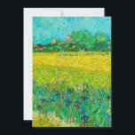 Van Gogh Field with Irises Near Arles Save The Date<br><div class="desc">Card featuring Vincent van Gogh’s oil painting Field with Irises Near Arles (1888). Beautiful blue irises decorate the golden fields in Arles,  France. A marvellous gift for lovers of Post-Impressionism and Dutch art collectors!</div>