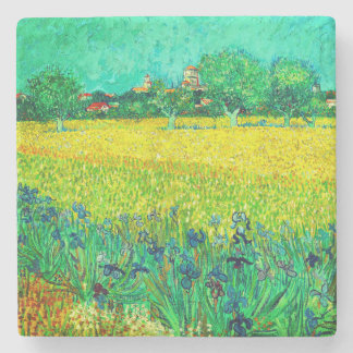 Van Gogh Field with Irises Near Arles Stone Coaster