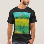 Van Gogh Field with Irises Near Arles T-Shirt<br><div class="desc">T-Shirt featuring Vincent van Gogh’s oil painting Field with Irises Near Arles (1888). Beautiful blue irises decorate the golden fields in Arles,  France. A marvellous gift for lovers of Post-Impressionism and Dutch art collectors!</div>