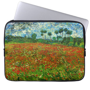 Van Gogh Field with Poppies (F636) Fine Art Laptop Sleeve