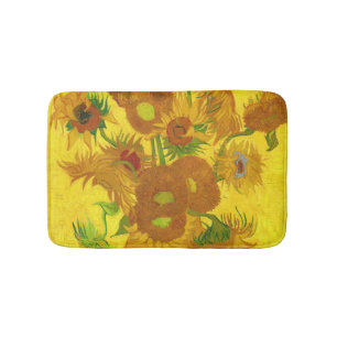 Van Gogh Fifteen Sunflowers In A Vase Fine Art Bath Mat