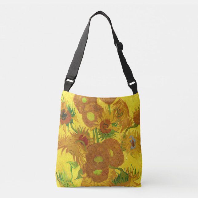 Van Gogh Fifteen Sunflowers In A Vase Fine Art Crossbody Bag (Front)