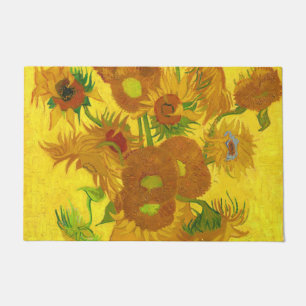 Van Gogh Fifteen Sunflowers In A Vase Fine Art Doormat