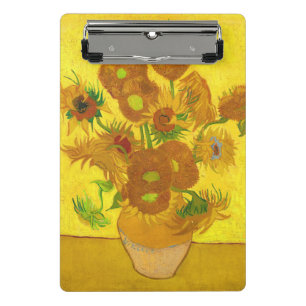 Van Gogh Fifteen Sunflowers In A Vase Fine Art Mini Clipboard