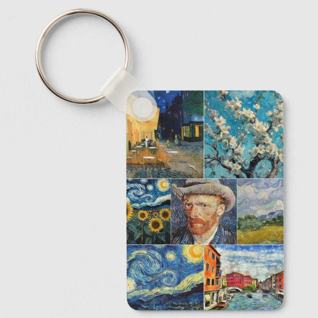 Van Gogh Fine Art Collage Key Ring (Front)