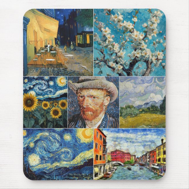 Van Gogh Fine Art Collage Mouse Pad (Front)