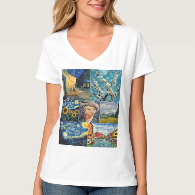Van Gogh Fine Art Collage T-Shirt (Front)