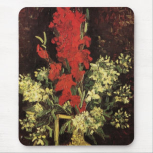 Van Gogh Fine Art Vase with Gladioli and Carnation Mouse Pad