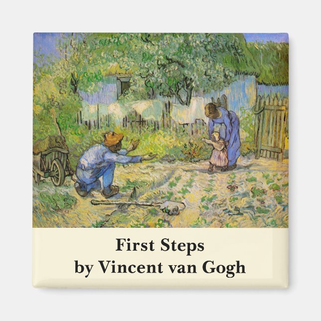 Van Gogh, First Steps, Vintage Impressionism Art Magnet (Front)