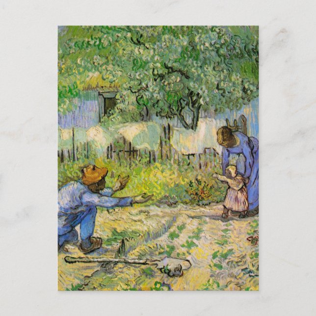Van Gogh, First Steps, Vintage Impressionism Art Postcard (Front)