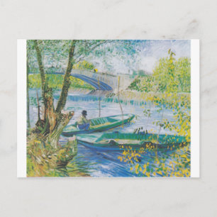 Van Gogh Fishermen and boats in the Pont de Clichy Postcard