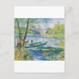 Van Gogh Fishermen and boats in the Pont de Clichy Postcard