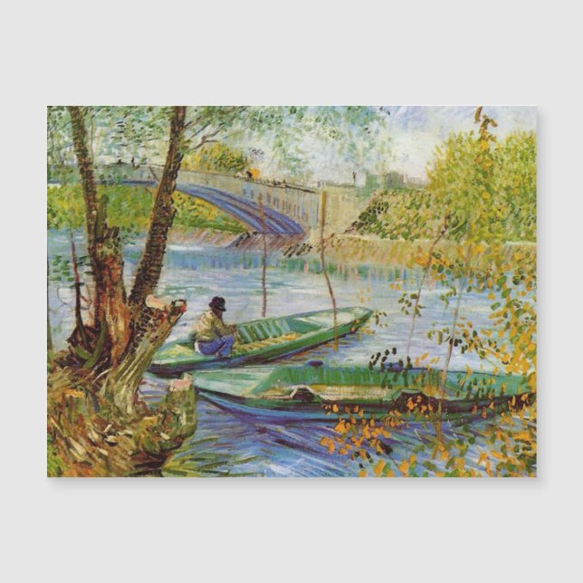 Van Gogh Fishing in the Spring Magnetic Card (Front)